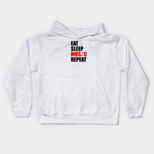 Eat sleep music repeat Kids Hoodie